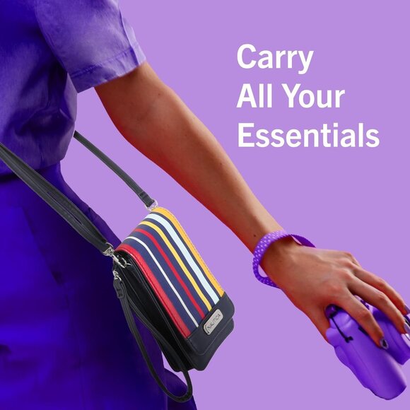 Women's Vegan Leather Crossbody Wallet RFID Blocking Small Phone Purse - Picture 12 of 14